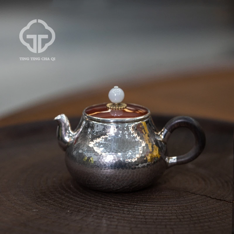 山霁无岚 梨形 100cc 家用茶具银壶
