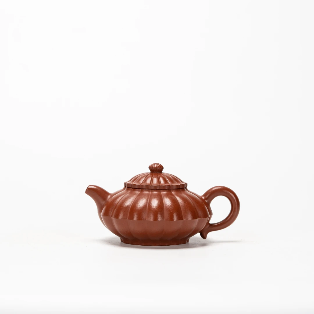筋纹合欢 朱泥 175cc 家用紫砂壶tt1