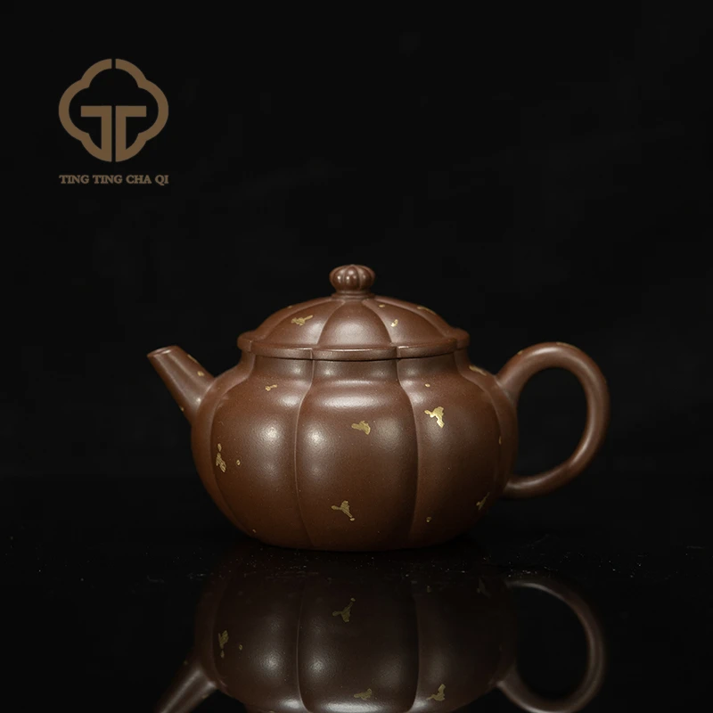 洒金水平南瓜  王俊 某革老紫泥140cc 紫砂壶家用茶具
