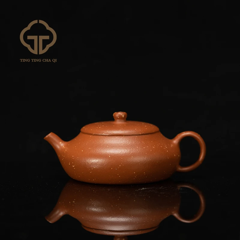 平生山隐|扁樱 朱泥桂花砂 130cc 江海制 家用紫砂壶