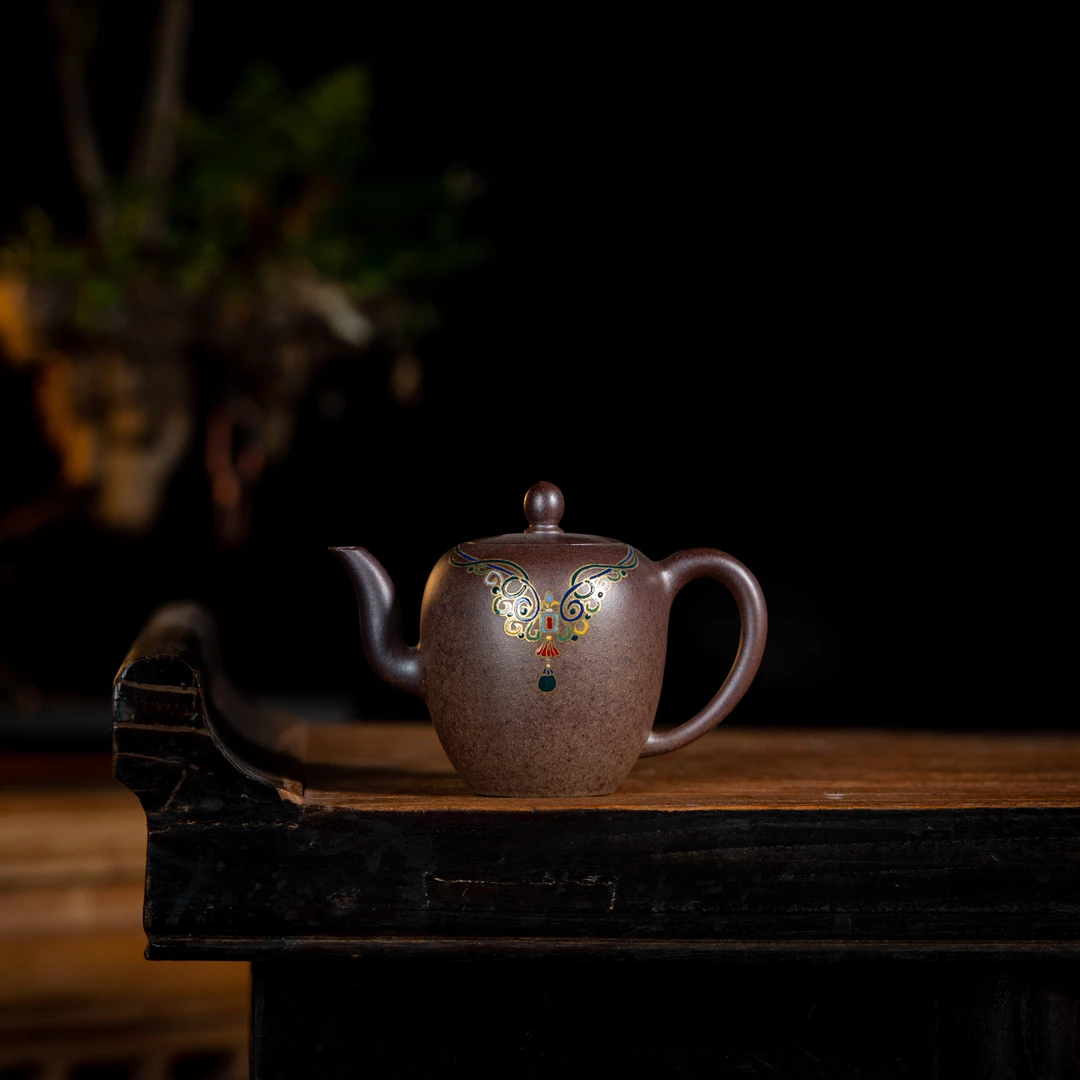 【玉呈窑】珐琅彩美人肩 周华强制 柴烧 192cc 家用紫砂壶