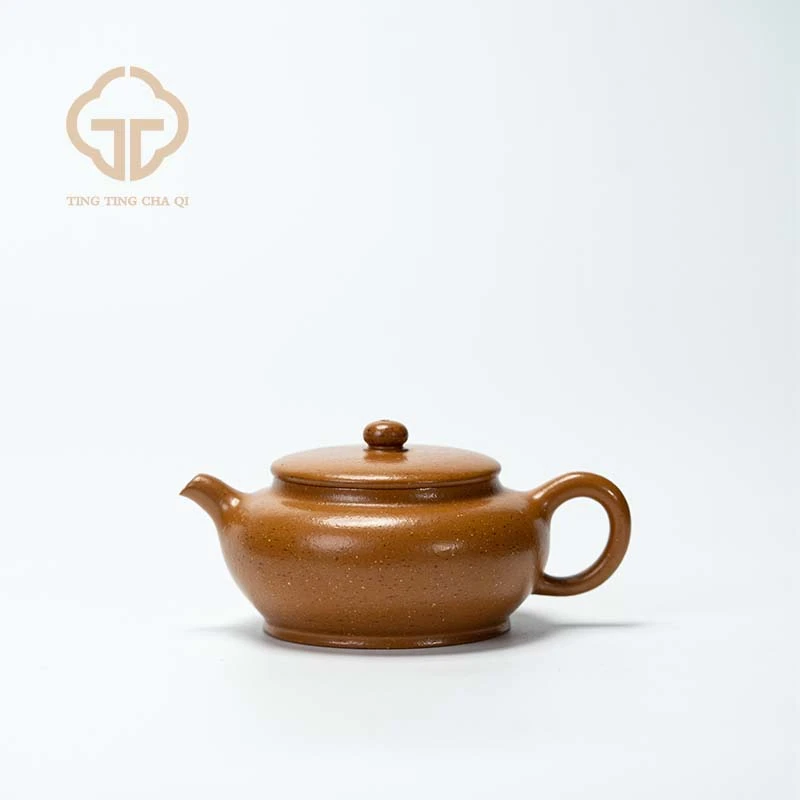 珽珽茶器 扁灯 周乾制 葵黄朱泥170cc  家用紫砂壶