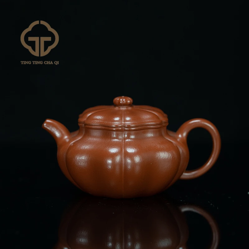 【哲园】葵仿古 林曼曼制 朱泥 140CC 紫砂壶家用泡茶茶具