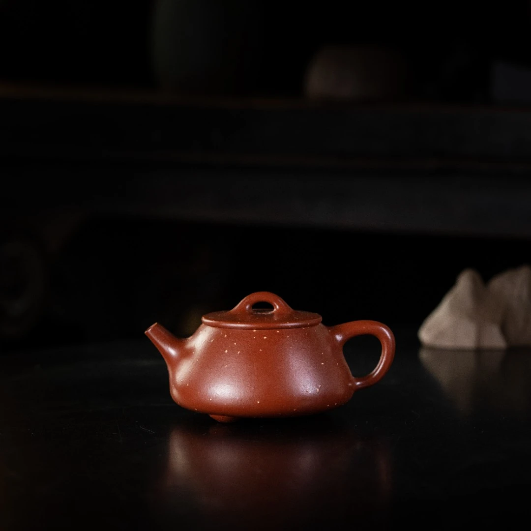 大口石瓢 杨志 朱泥铺砂 150cc 家用紫砂壶茶壶