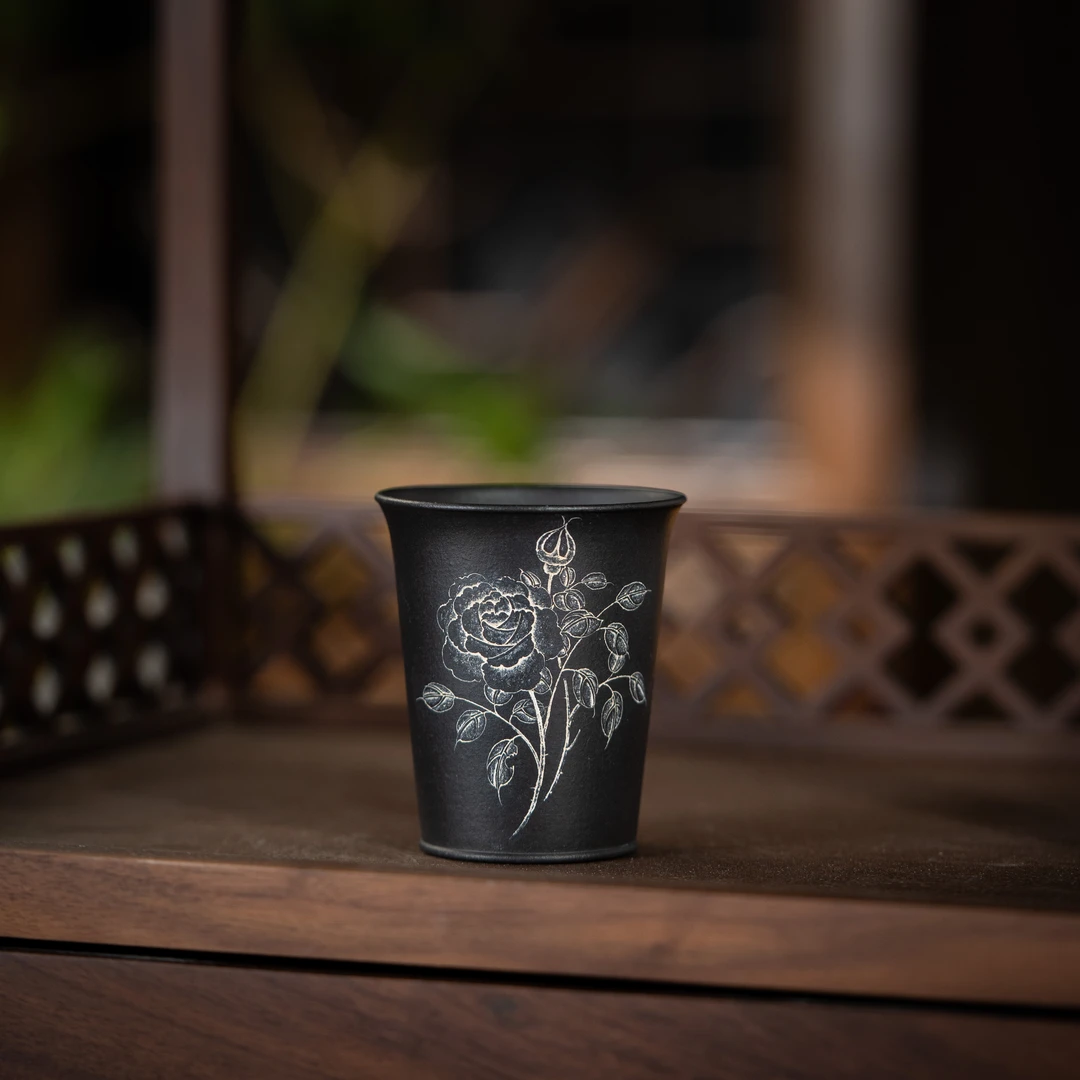 【浮生若梦】听香杯 查越刻 还原烧 80cc 家用茶周边