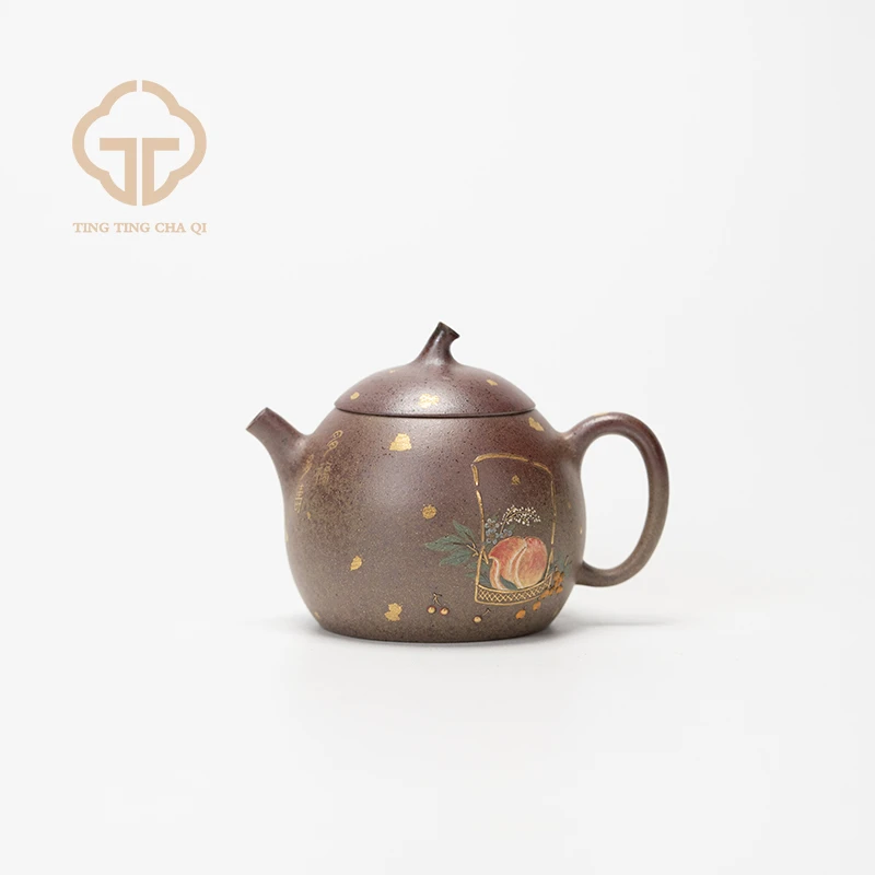 【玉呈窑】茄瓜(寿桃)周华强制 柴烧 145cc 紫砂壶家用茶具