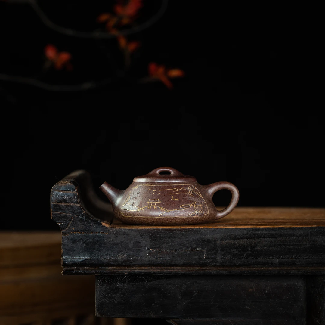 【妙境系列】石瓢 周华强制 青段柴烧 180cc 紫砂壶