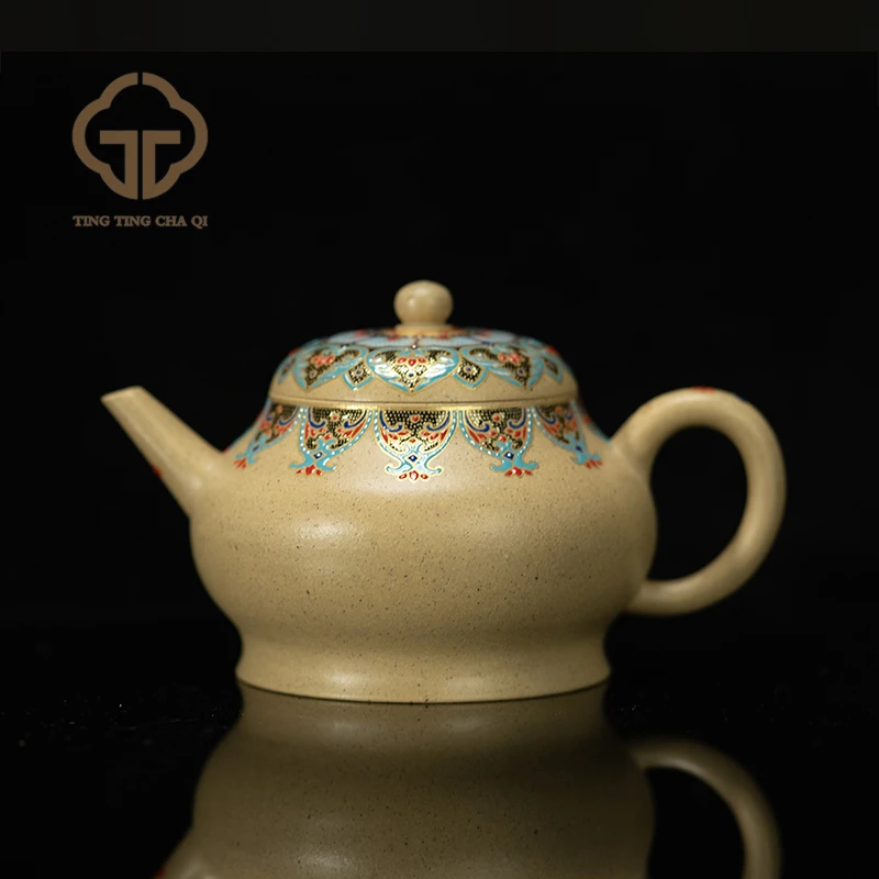 珽珽茶器 范楠制 珐琅彩宫灯 本山绿 180cc 紫砂壶家用泡茶茶具