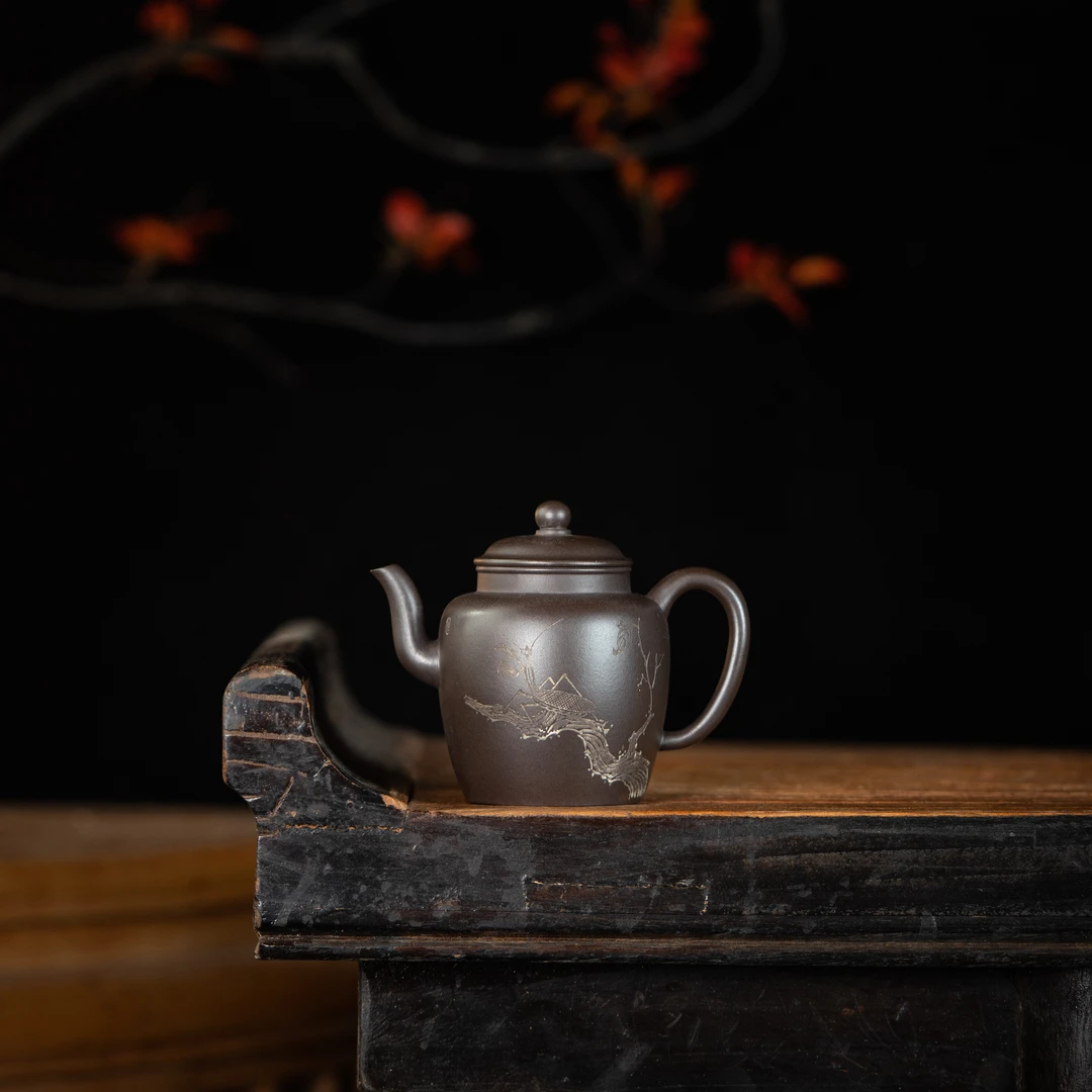 【前墅龙窑】慕乐 紫茄泥 180cc 家用紫砂壶