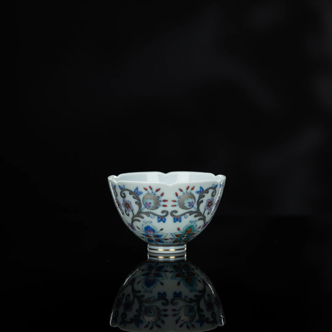 【冉月观隐】斗彩同心杯 105cc 瓷器茶周边