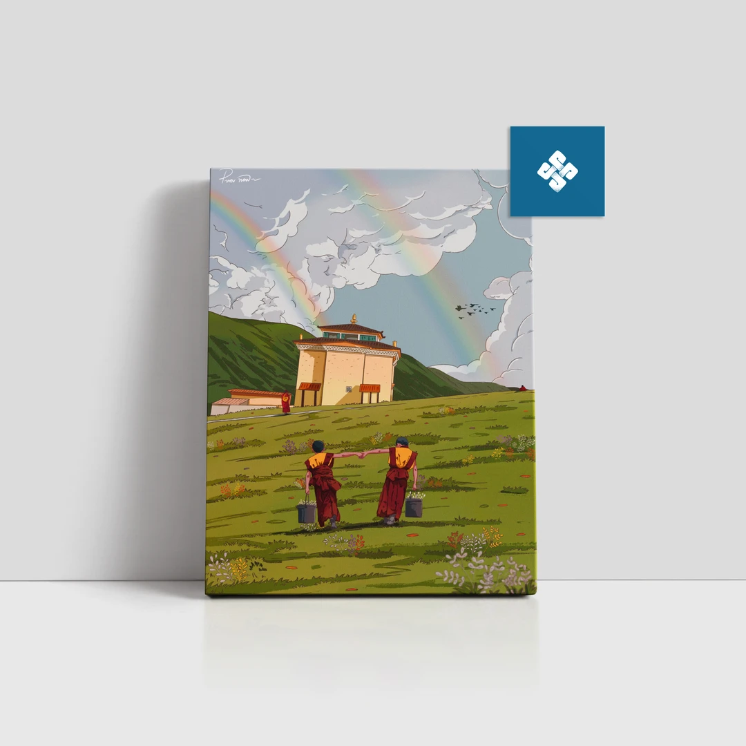 PUREVNEW原创《小僧人》系列油画布装饰品礼物玄关家居潮流民族风