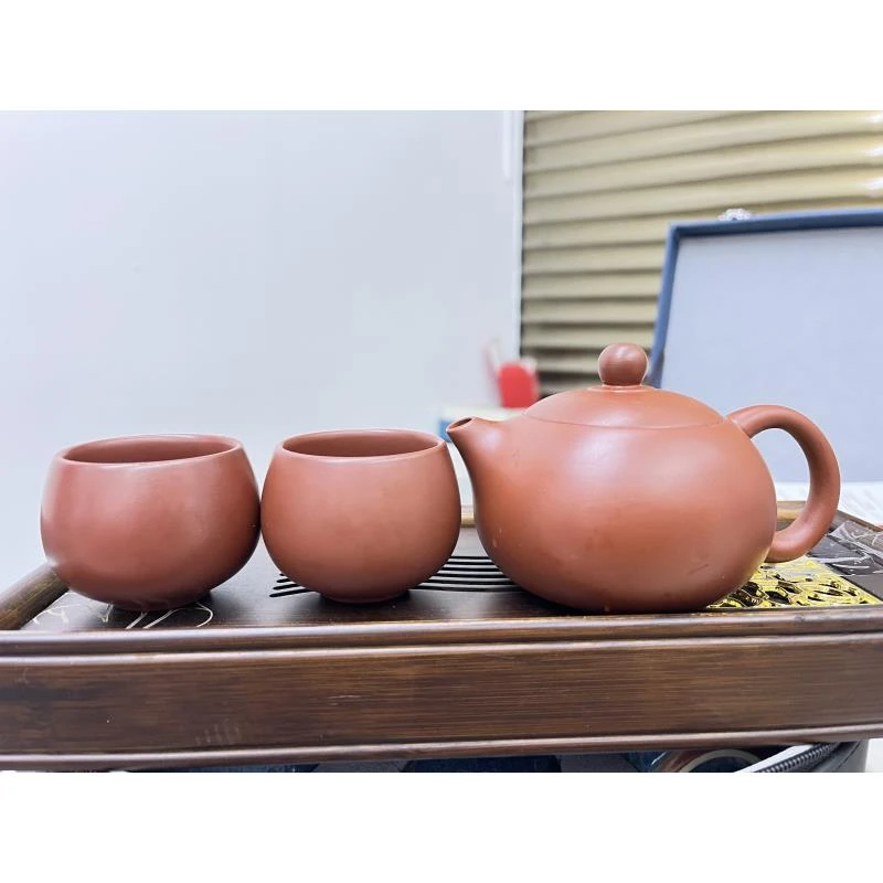 功夫茶壶手工紫砂大红袍家用凤鸣壶（一壶赠两杯）A12805+A53003