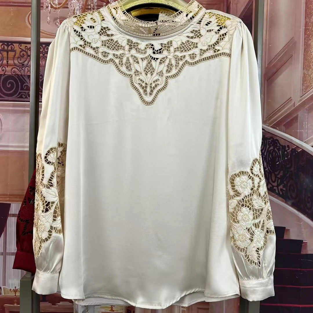 【艾力说衬衣】时尚百搭长袖女士高领衬衫8021款