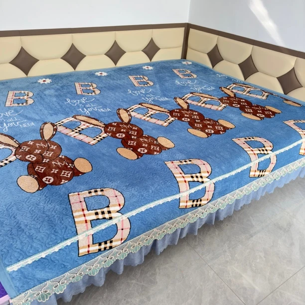 秋冬牛奶绒床盖加绒加厚防滑榻榻米大炕床单毛毯