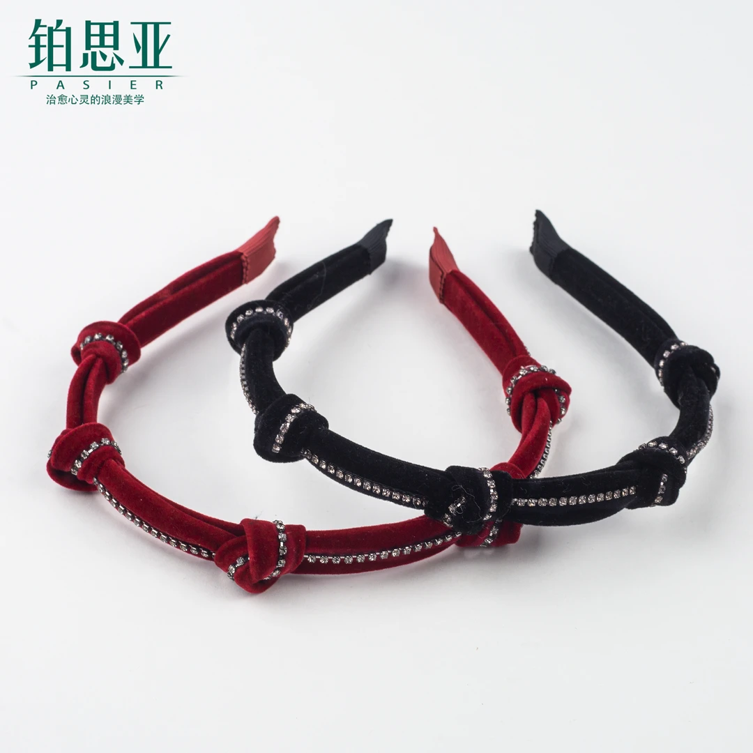 铂思亚手工网红时尚百搭浪漫丝绒发箍FS8455红 FS8455黑