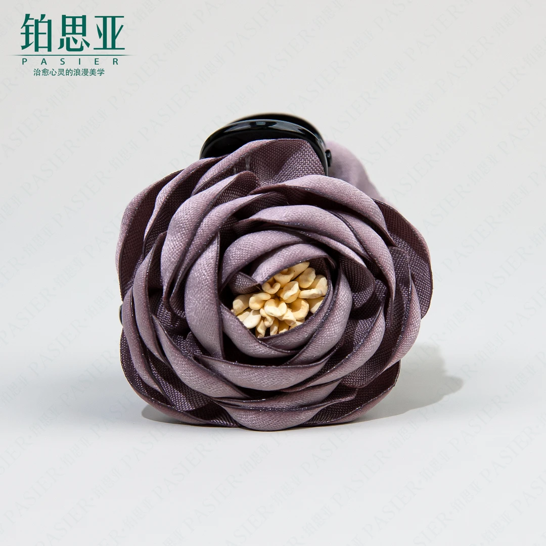 铂思亚 洋牡丹 时尚优雅小发夹FS9684紫