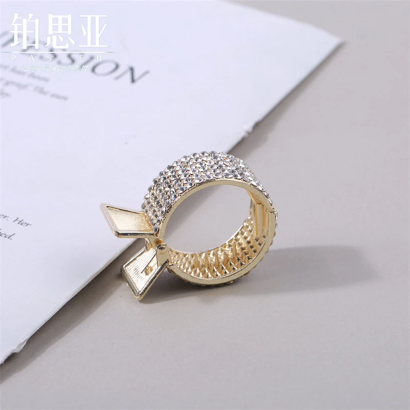 铂思亚 铜合金合成锆石发饰 时尚轻奢气质精致高级百搭抓夹马尾夹