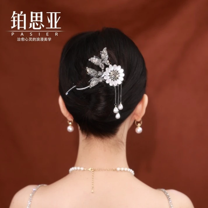 铂思亚气质扭扭夹轻奢时尚浪漫优雅素款FS1077黑