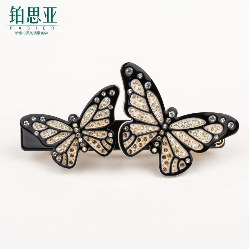 铂思亚 梦蝶7公分经典款灵动蝴蝶结马尾夹弹簧夹