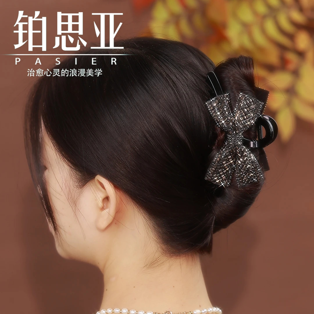 铂思亚 银河 闪耀气质百搭黑色日常11公分亚克力抓夹(君)