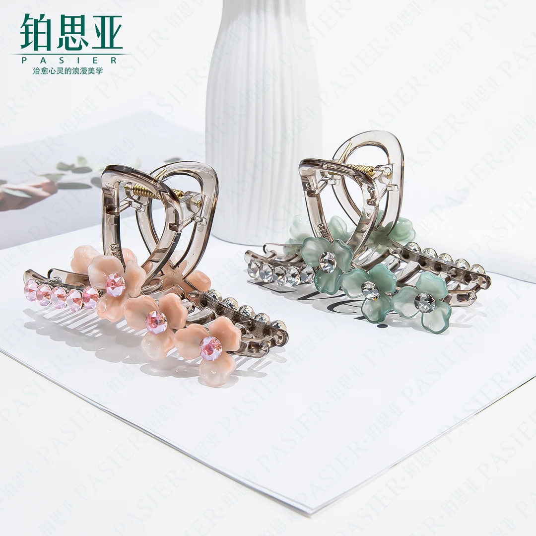 铂思亚 玉兰花 网红时尚轻奢时尚气质优雅设计师系列抓夹FS9718