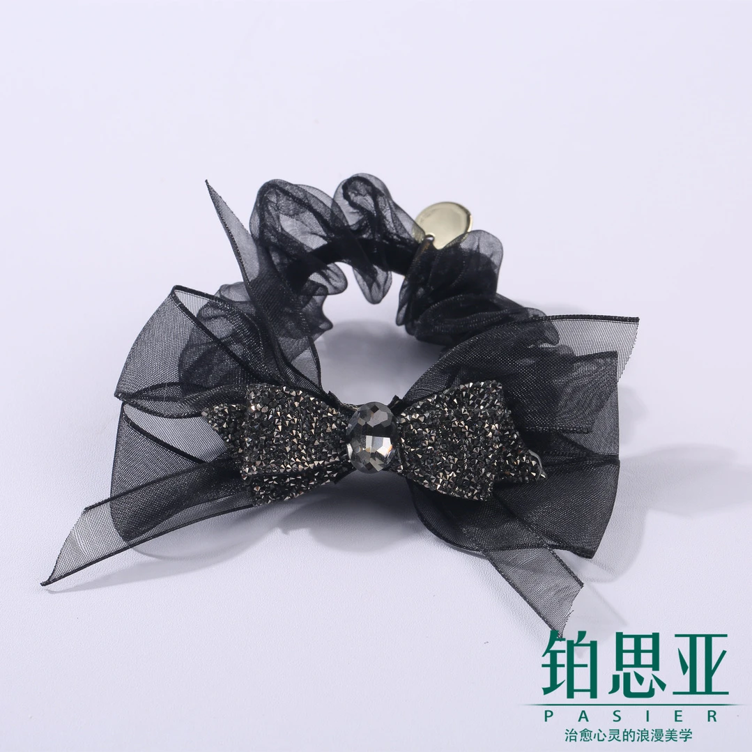 铂思亚含香 欧根纱气质发圈轻奢时尚百搭FS4226黑