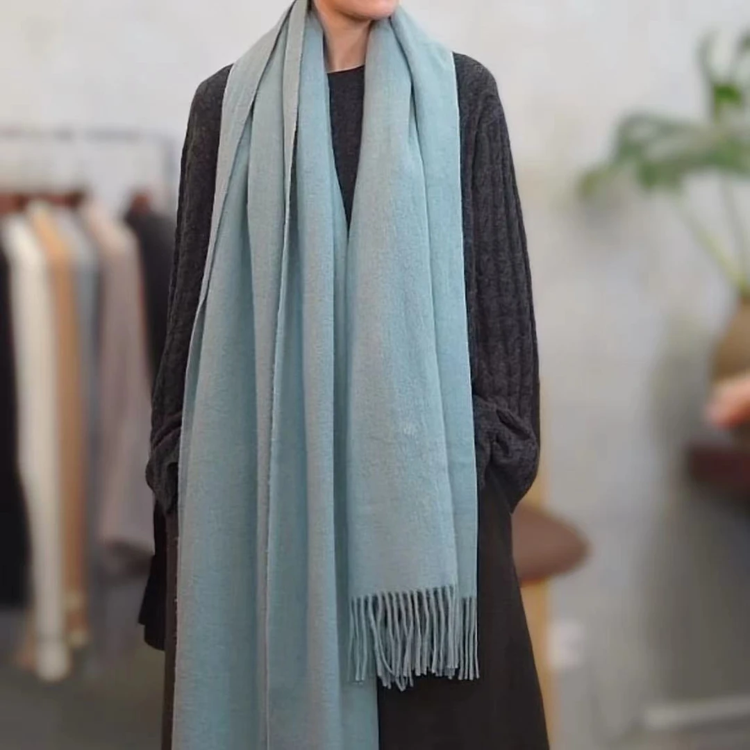 初剪小羊毛纯色大披肩