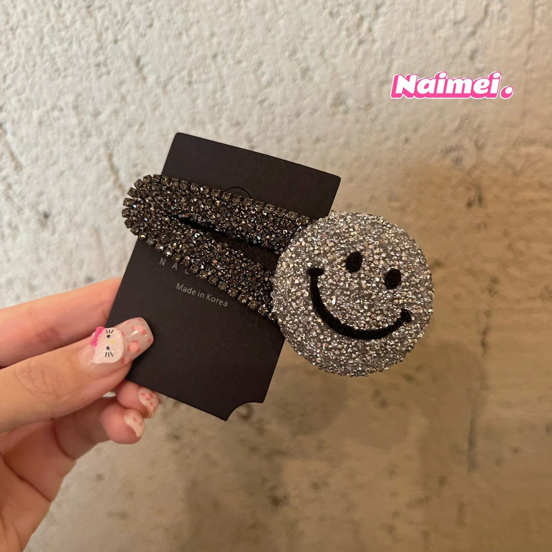 【Naimei】2024新款韩系超闪满钻笑脸发夹
