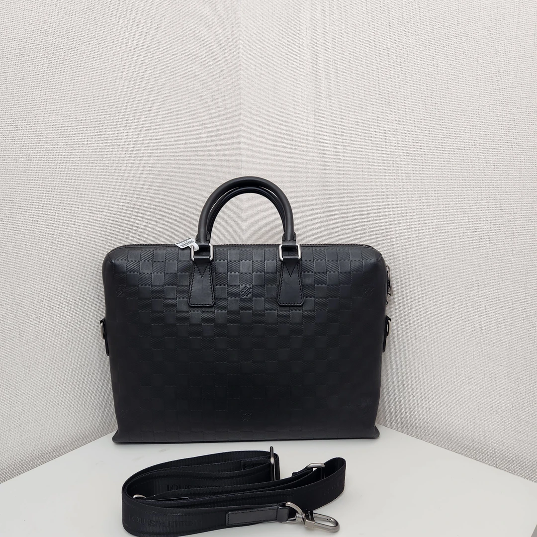 95新 LouisVuitton/路易威登 高公价皮棋盘公文包