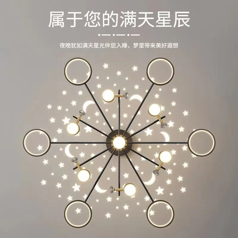 客厅灯2023年新款轻奢吊灯现代简约大气北欧星空灯具组合全屋套餐