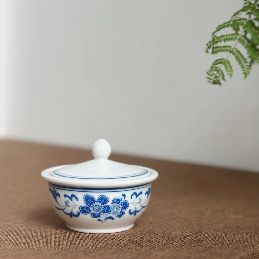 醴陵群力老瓷器釉下五彩大球泥青花钻石款调味罐收藏