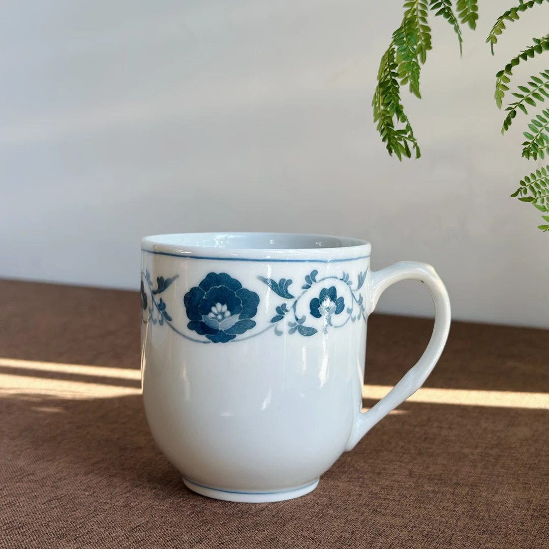 醴陵群力老瓷器釉下五彩兰芙蓉胜利杯无盖微瑕福利价