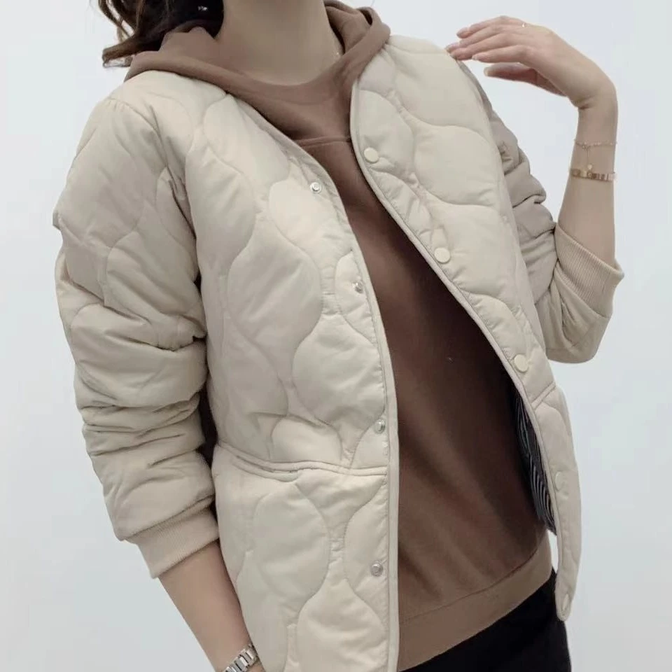 大码90-205斤春秋冬女款轻薄洋气宽松女士小棉衣棉服外套 内胆