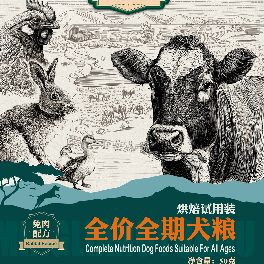 【明亮与狗】烘焙狗粮试用装50克运费