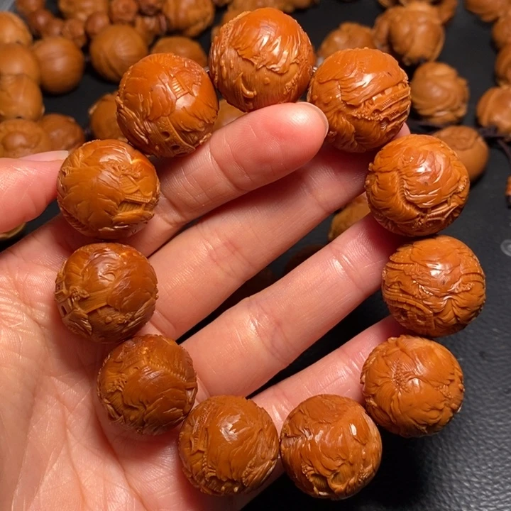 橄榄核核雕?****风景手串