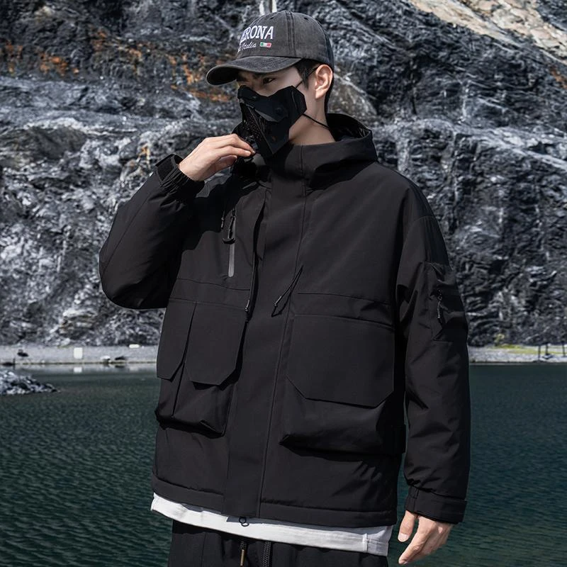 AOGZ羽绒服男女冬季2025新款三防防风防雨连帽加厚保暖防寒外套潮