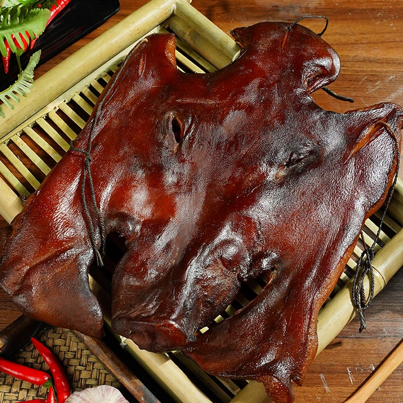 【腊猪脸直播现称】湖南正宗农家柴火烟熏腊猪脸湘西老腊味腊肉