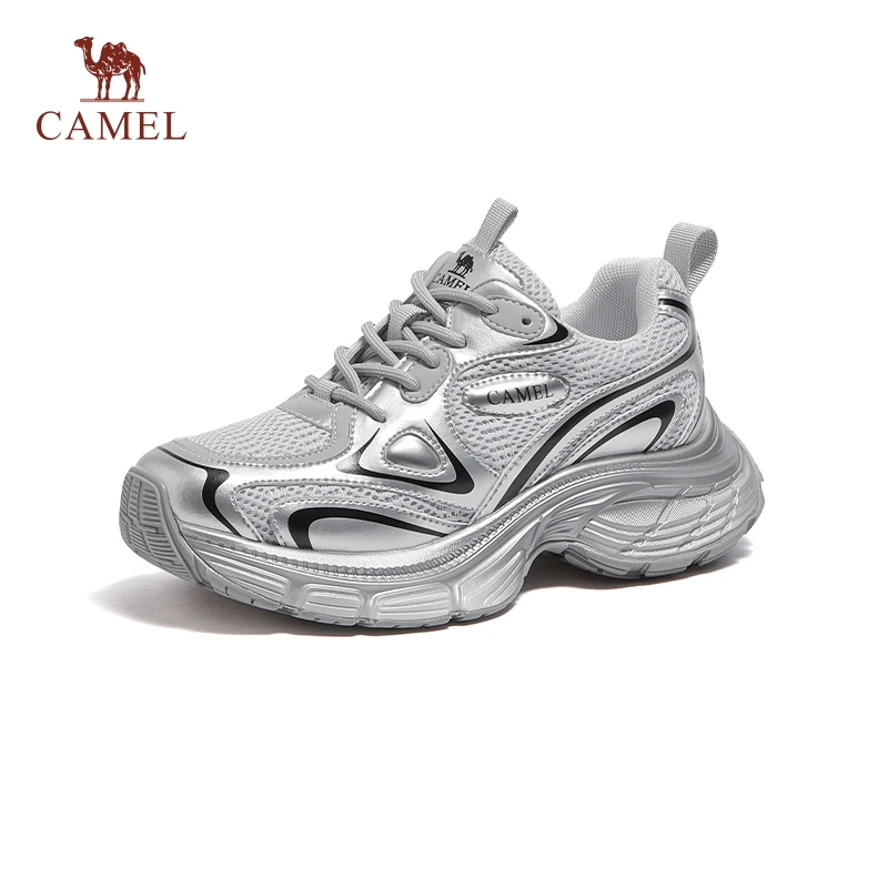 骆驼女鞋2024秋季新款厚底时尚休闲鞋女时尚百搭老爹鞋纯色运动鞋