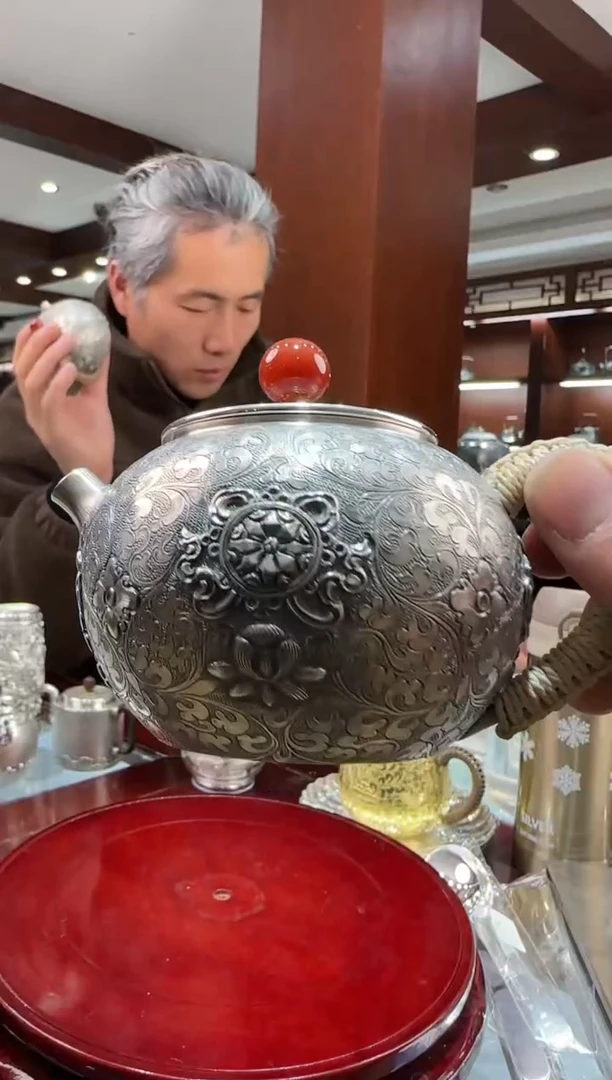 【闪购商品】足银999八宝小泡壶