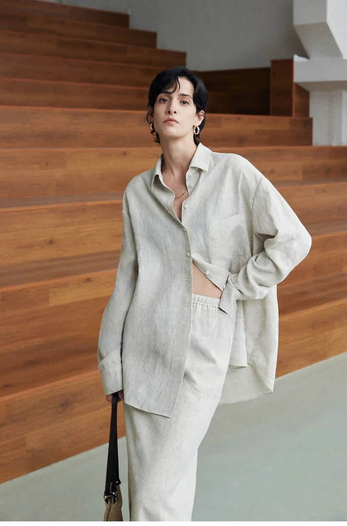 JUNJJ【雨露麻衬衫】秋季新款高品质雨露麻双层毛边小立领衬衫