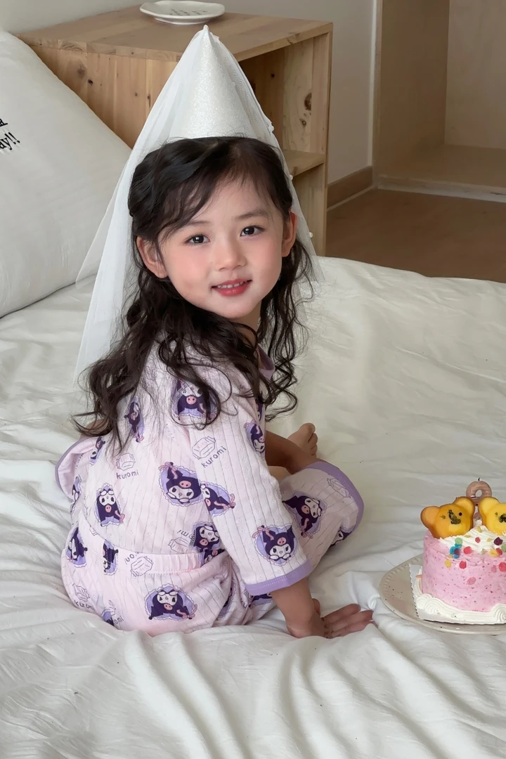 夏季新款纯棉无骨宝宝睡衣空调服套装七分袖透气亲肤家居服两件套