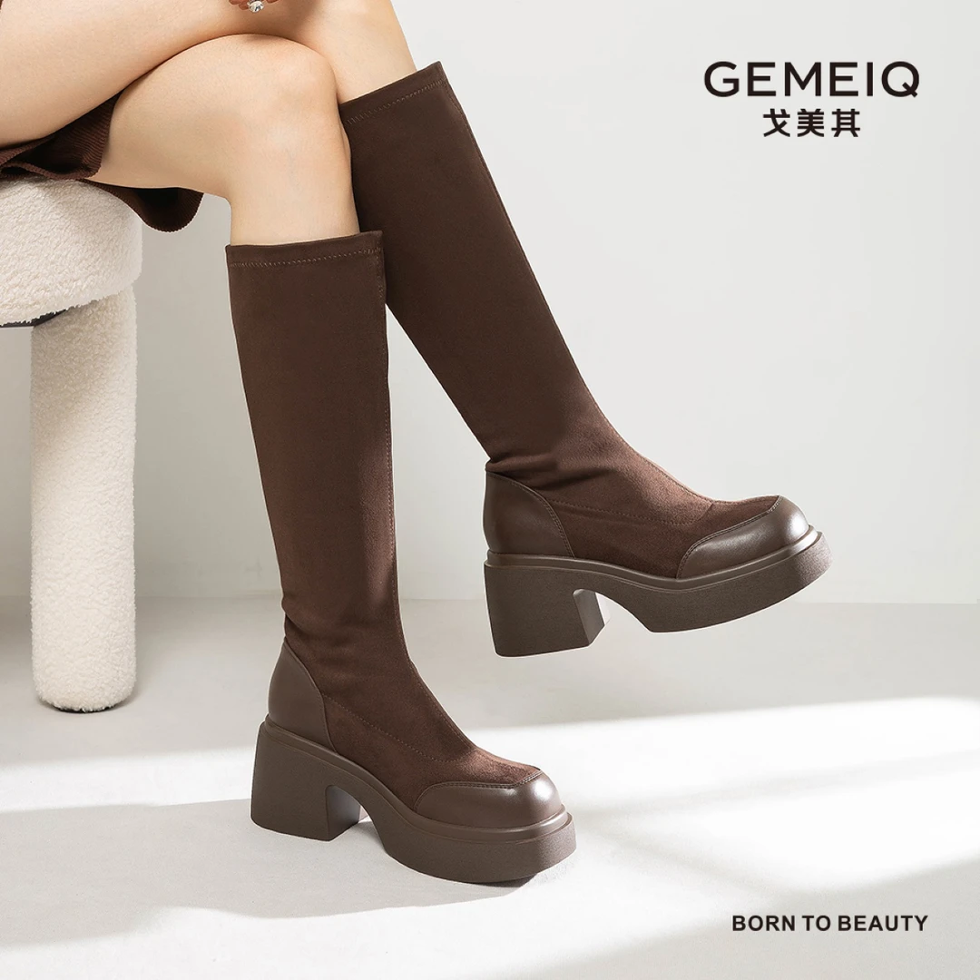 戈美其冬季反绒长靴191688066