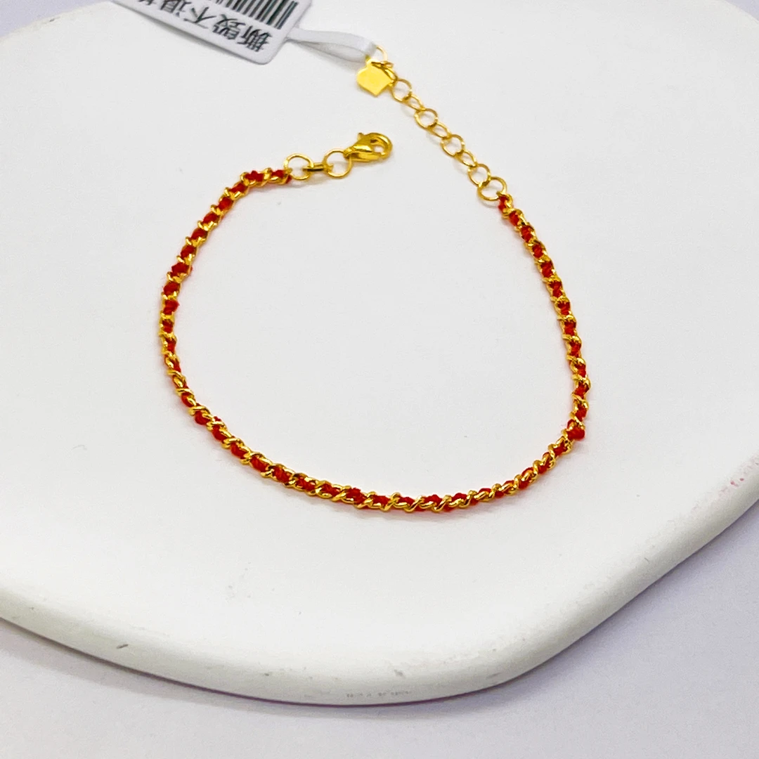 【金枝原】足金999  红绳手链 龙虾扣