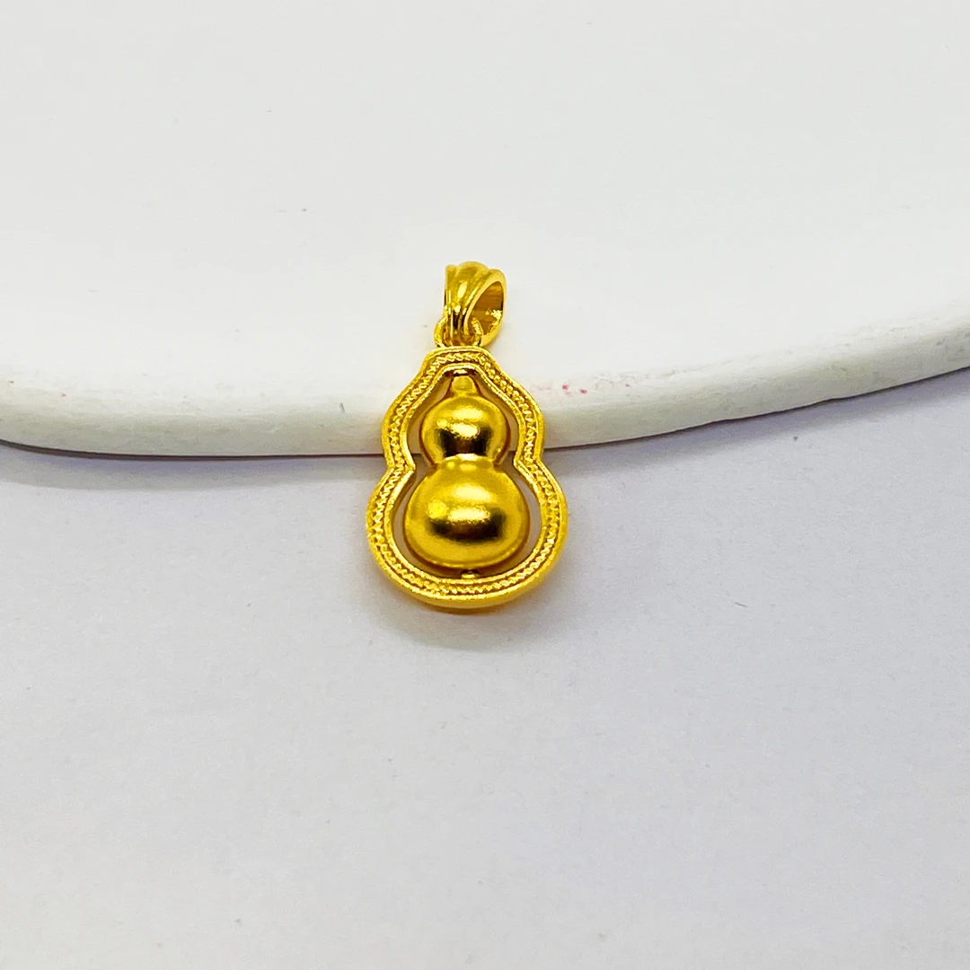 足金999 中号转转葫芦吊坠 瓜扣