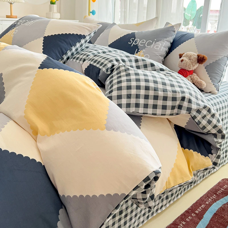 2025新款纯棉四件套100全棉学生宿舍单人床单被套三件套床上用品