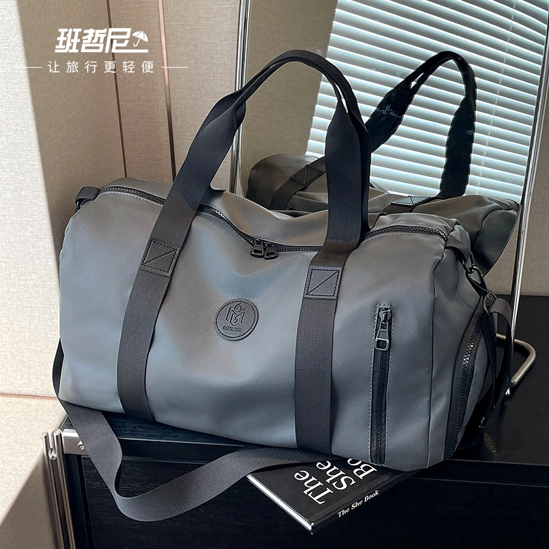 班哲尼旅行包男女士大容量行李箱斜跨健身手提包行李袋