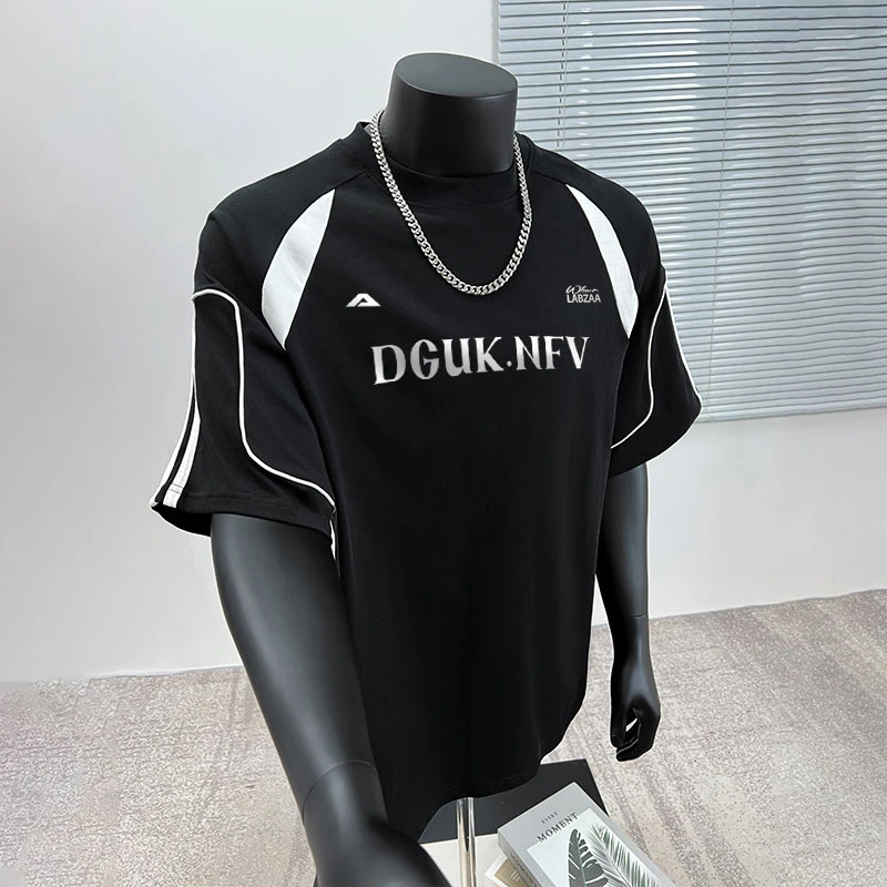 美式设计个性字母印花纯棉短袖t恤男夏季设计款宽松休闲百搭圆领