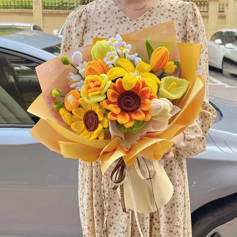 diy扭扭棒向日葵花束送学生同学老师心意礼物高级感手捧花