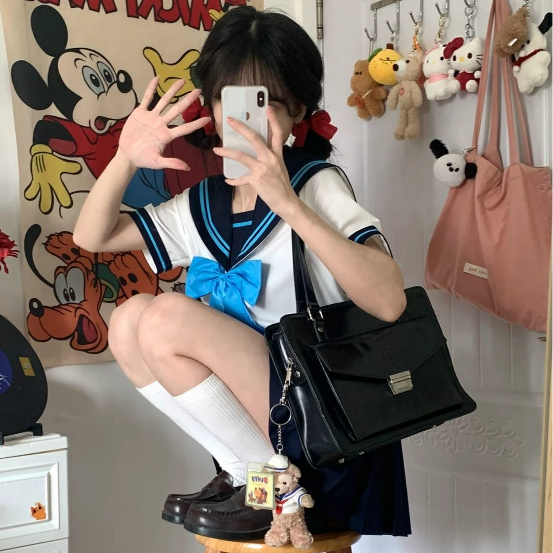 夏日系水手服JK制服正版原创制服学院风日系基础款轻音少女水手服