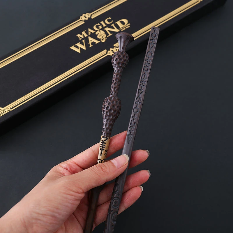 哈利波特魔杖周边魔法杖电影同款金属儿童魔法棒权杖赫敏邓布利多